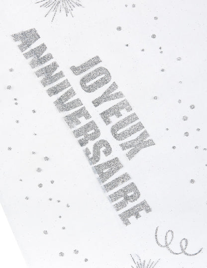 Сребърна блестяща пътека за маса от органза с рожден ден 29 cm x 5 м