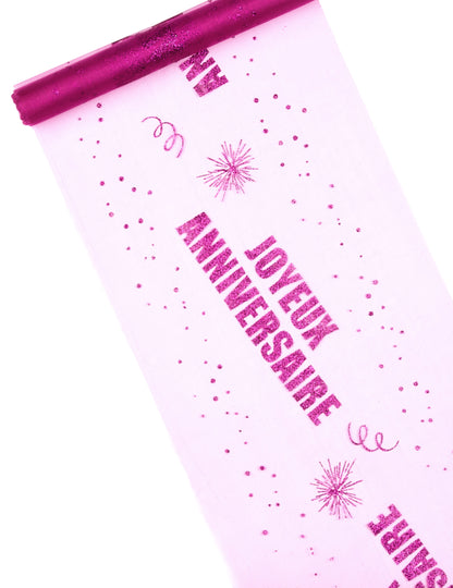 Органа Масата бегач Честит рожден ден фуксия 29 см х 5 м