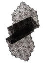 Тишлайфер за маса паяжина от черна дантела 44 см x 1,82 м