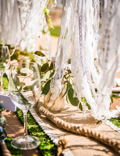 Пътека за маса от естествен мъх 30 cm x 2 м за сватба