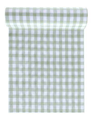 Пътека за маса в ментово каре 26 cm x 3 м полиестер