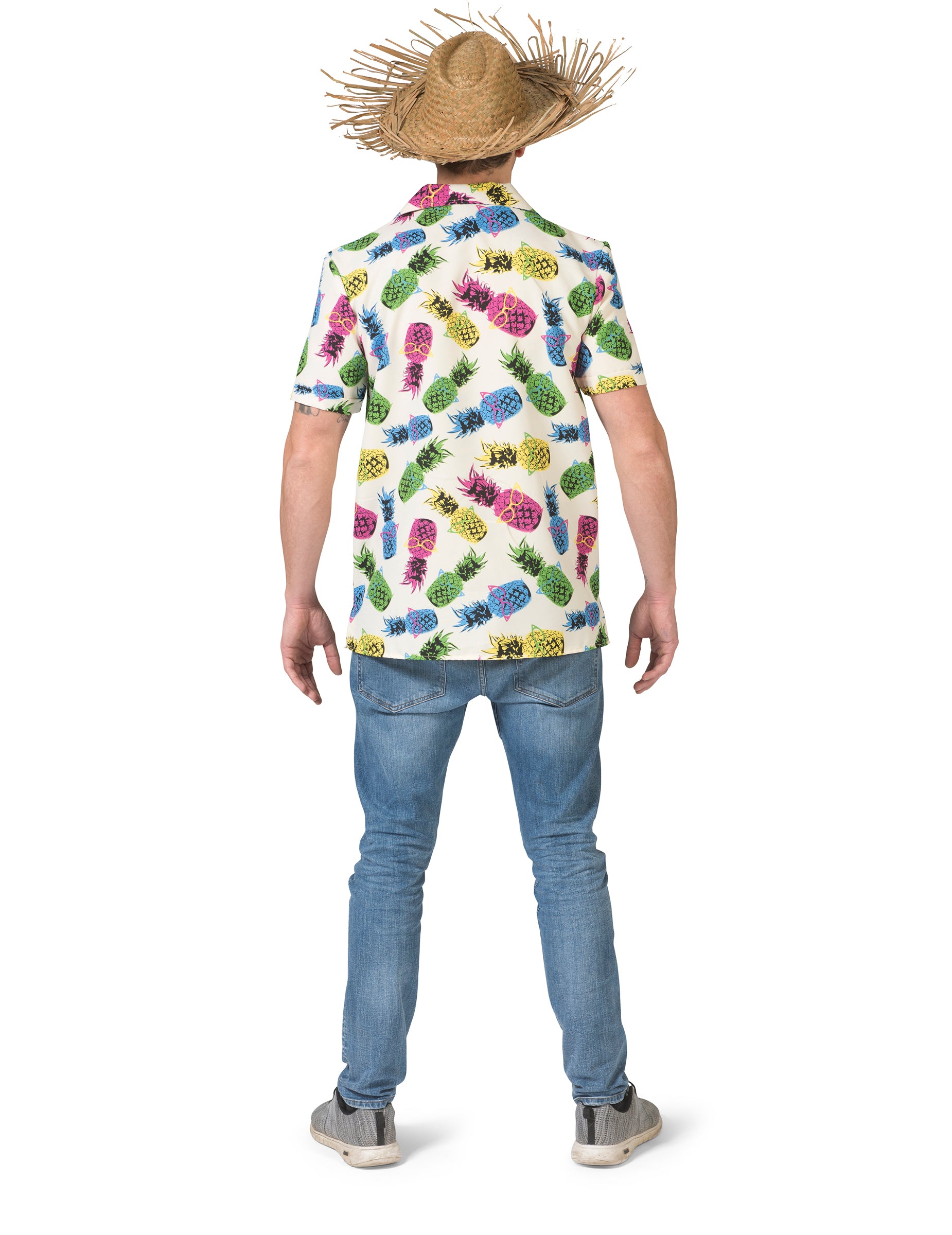 Vue de dos de la chemise à motif ananas pour homme