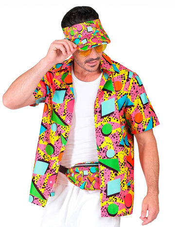 Риза с шаблони за възрастни с многоцветни 90 -те