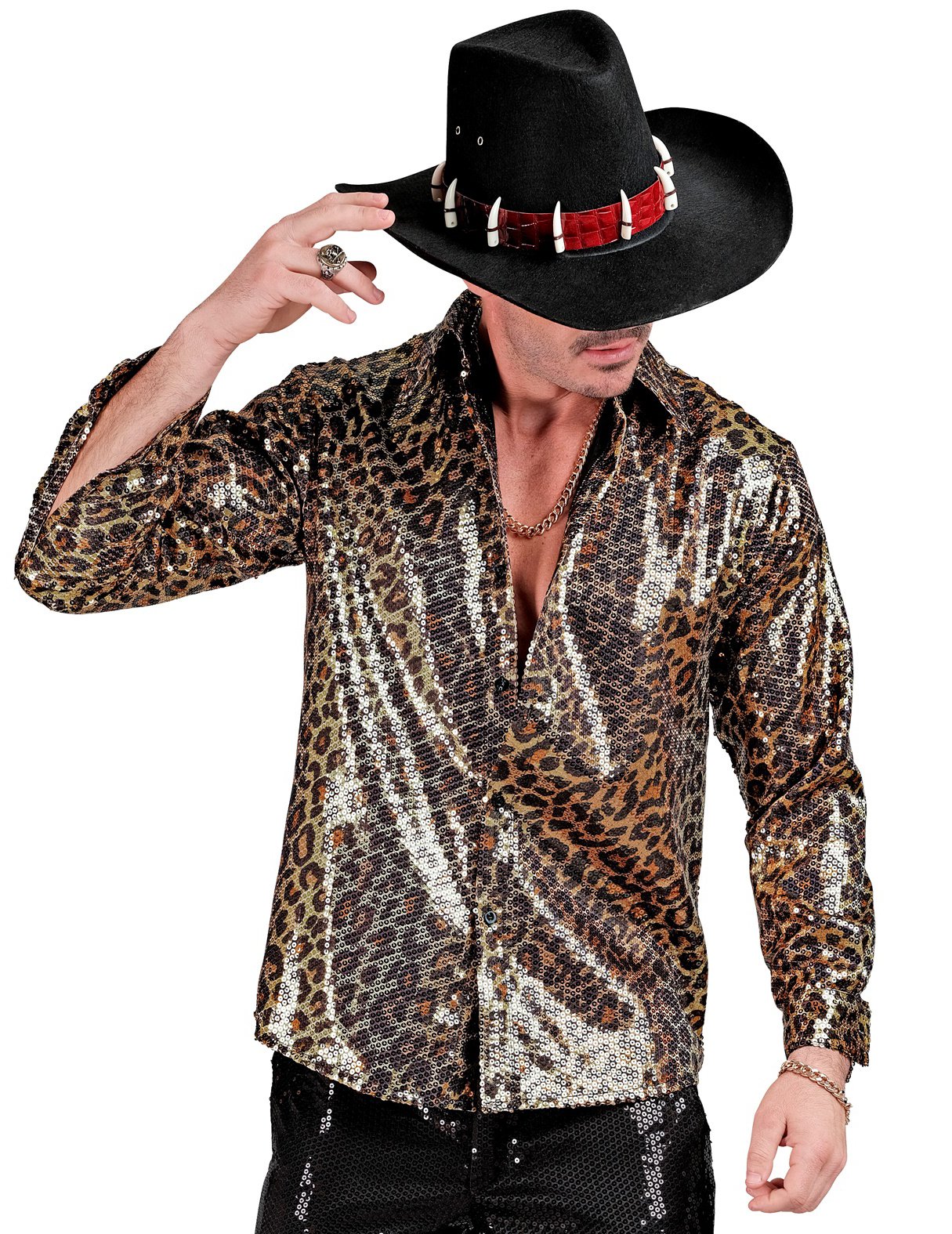 Мъжки риза за леопардови пайети