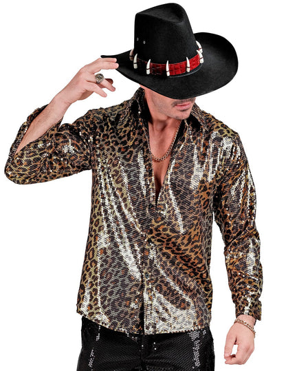 Мъжки риза за леопардови пайети