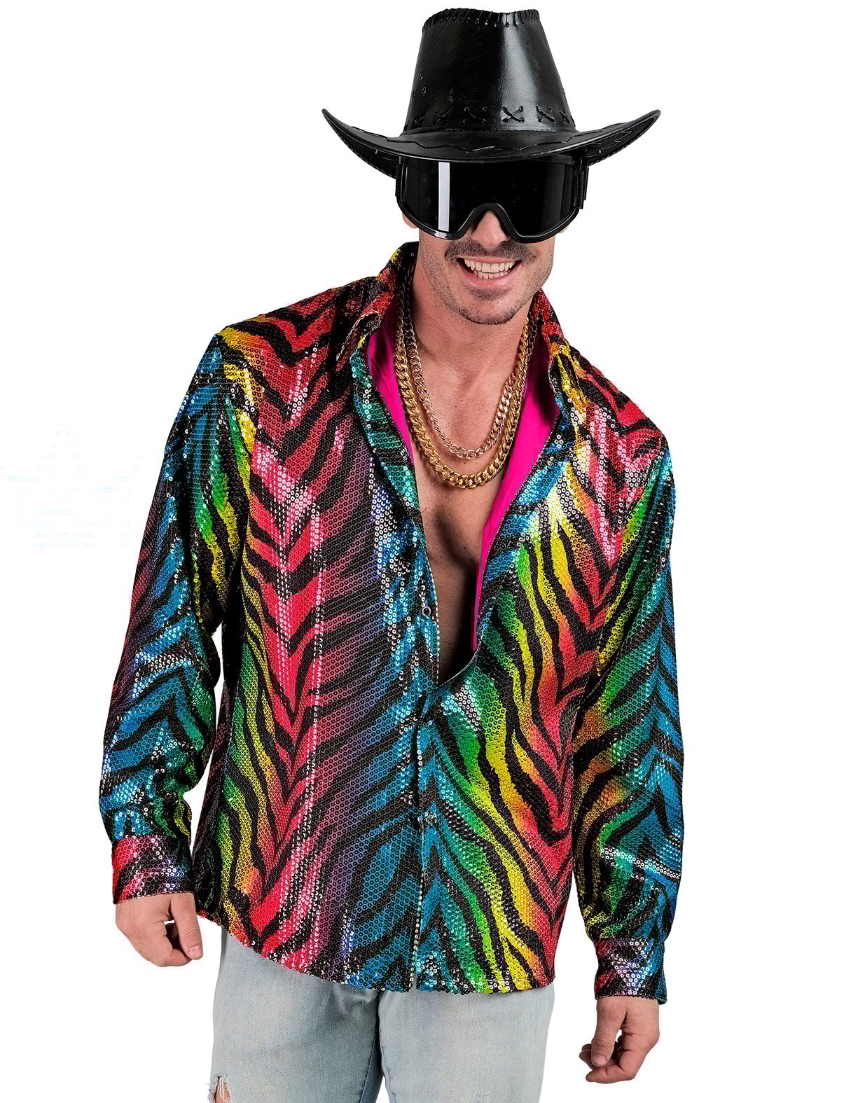 Мъжки риза за пайети на дъгата на дъгата