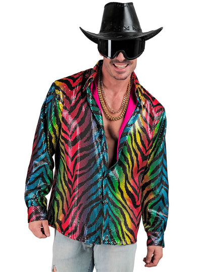 Мъжки риза за пайети на дъгата на дъгата