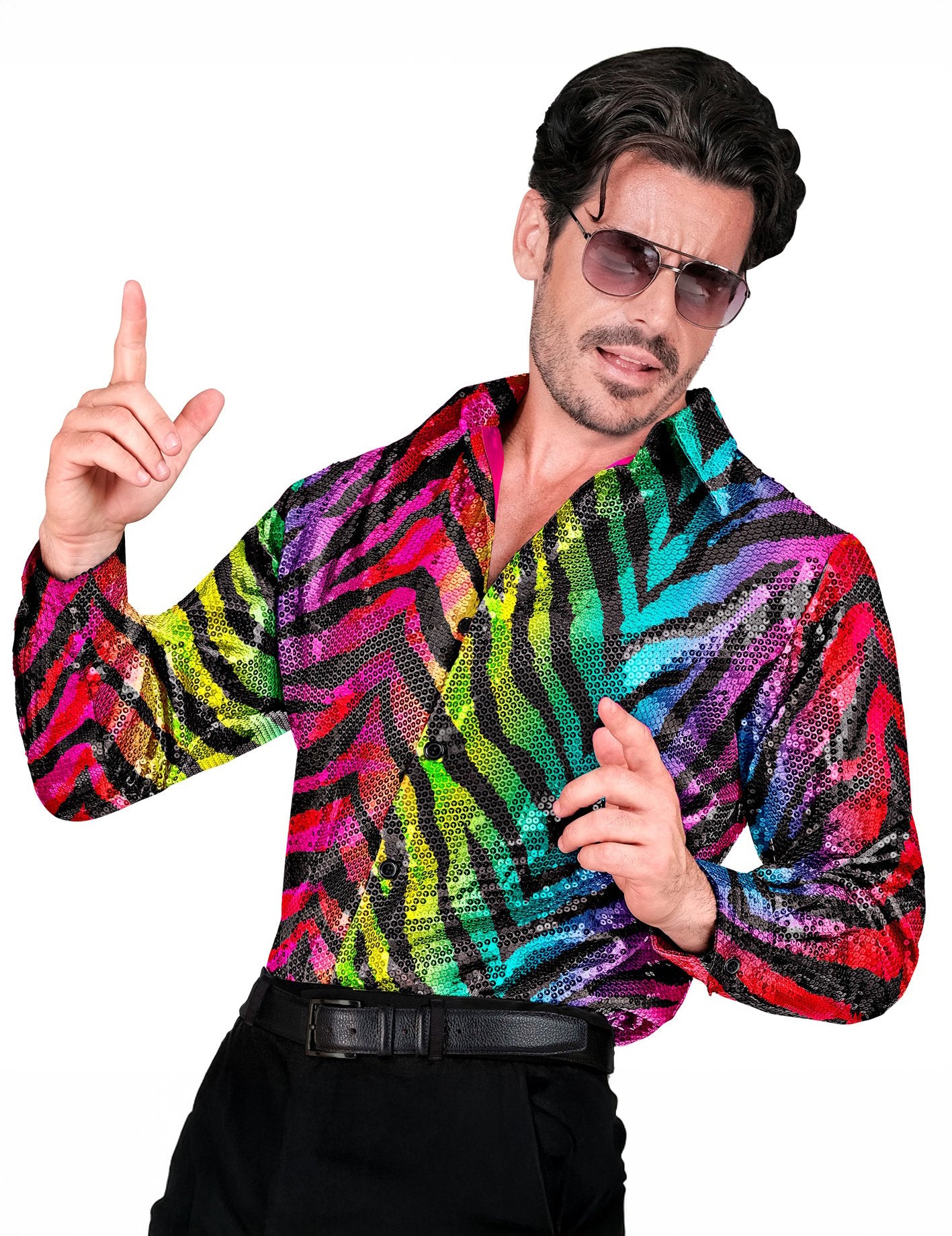 Мъжки риза за пайети на дъгата на дъгата