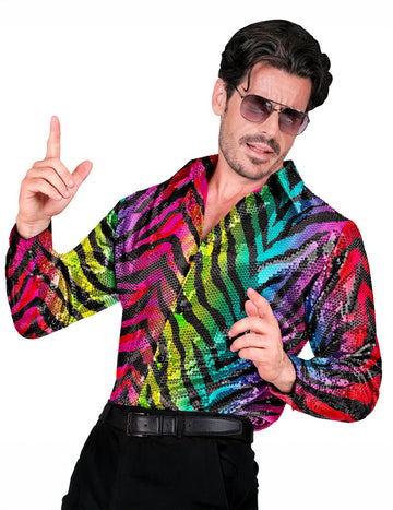 Мъжки риза за пайети на дъгата на дъгата