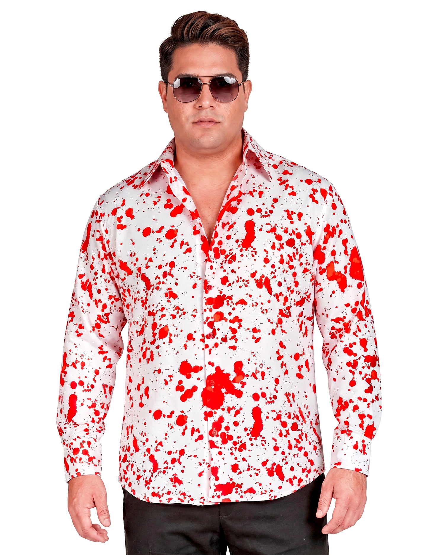 Chemise blanche ensanglantée homme