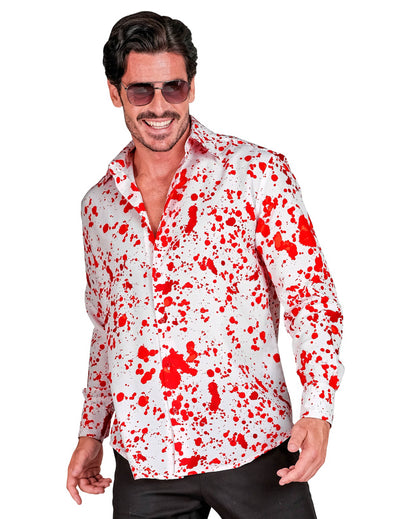 Chemise blanche ensanglantée homme