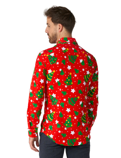 Червена коледна риза с мотиви Suitmeister™ за възрастни 