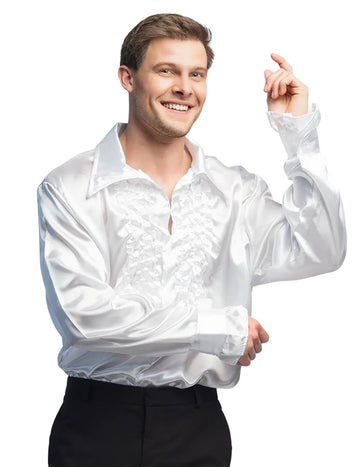 Мъжката бяла диско риза