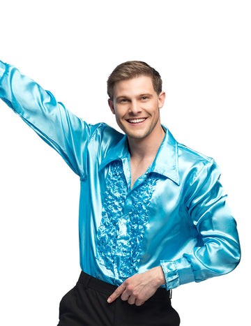 Светлосиня диско риза човек