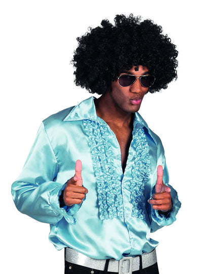 Светлосиня диско риза човек