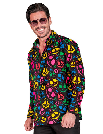 Мъжка тениска с неонови мотиви