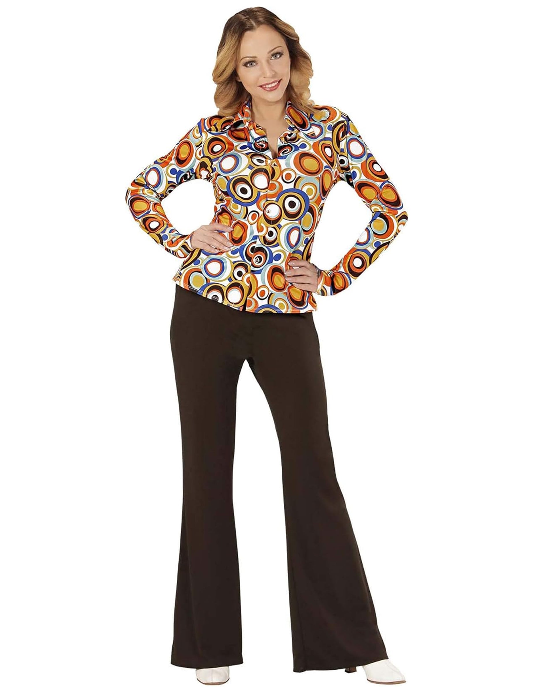 Vue de face de la chemise groovy bubbles années 70