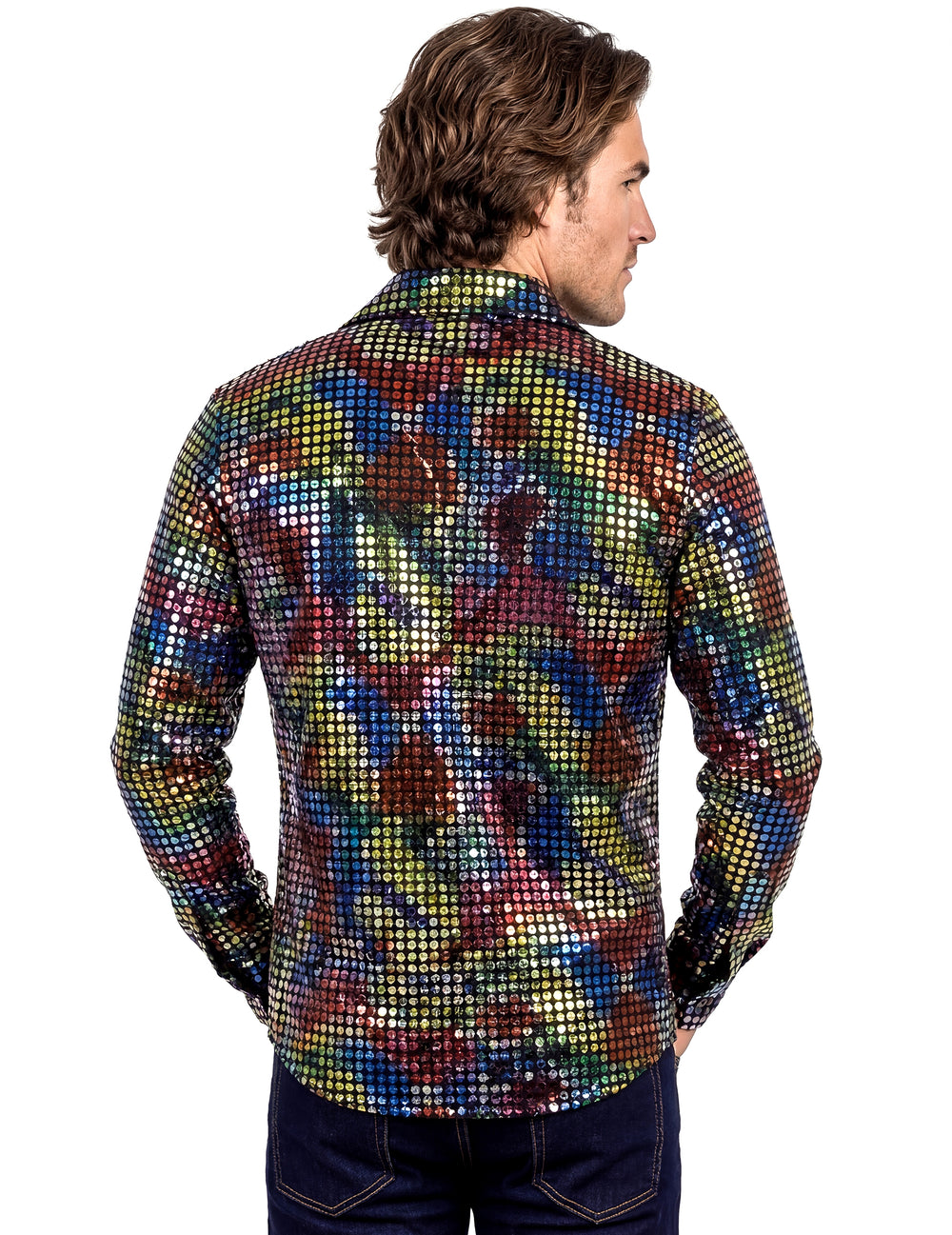 Vue de dos de la chemise disco pour homme