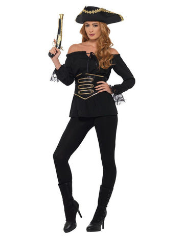 Луксозна черна пиратска риза