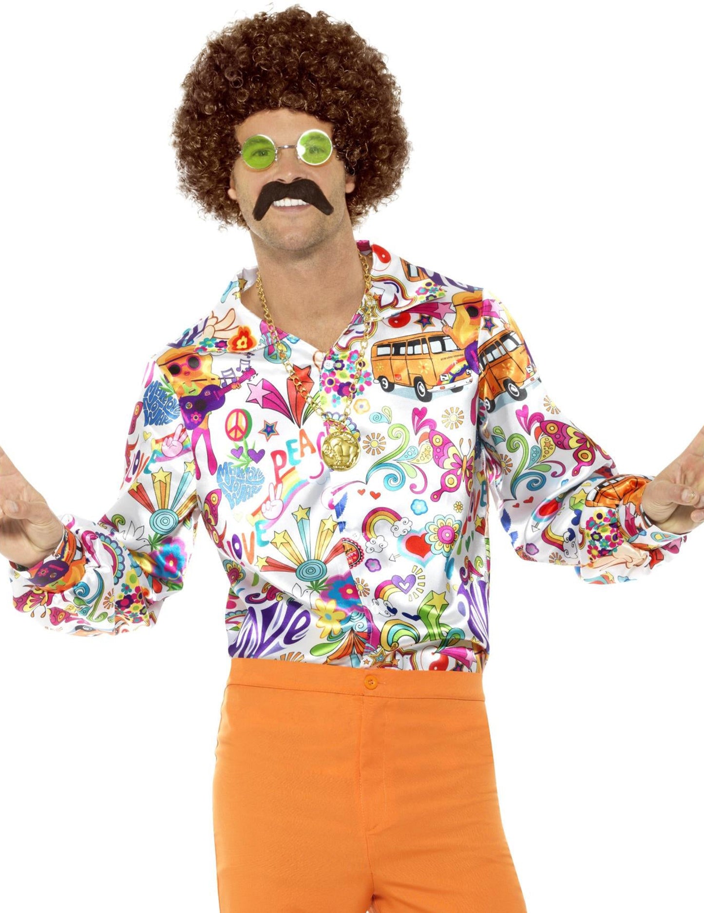 Хипи 60 -те мъжки риза за хипи