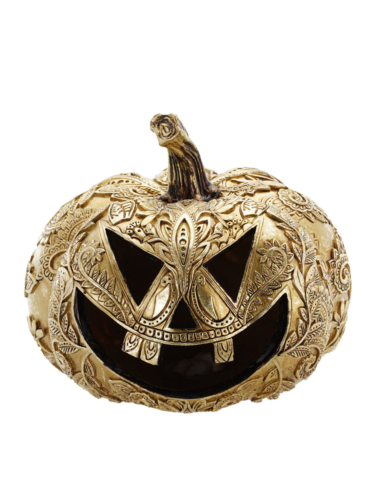 Citrouille baroque pour décoration dorée en résine