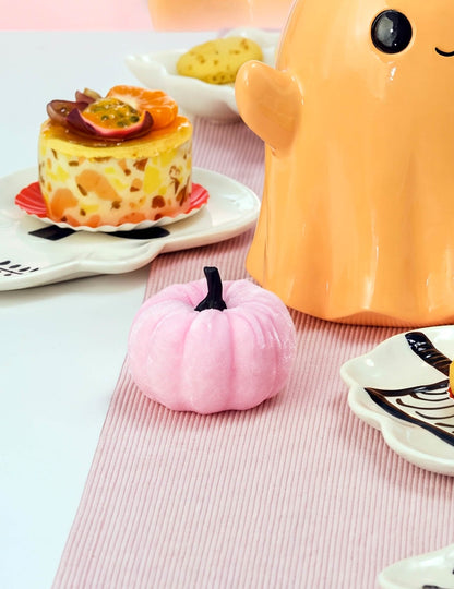 Декоративна тиква Summerween с ефект на пастелнорозов велур 7 x H 4 à 7 cm