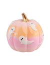 Декоративна тиква Summerween от смола с преливащи цветове и призраци 14,5 x 14,5 x 14,8 cm