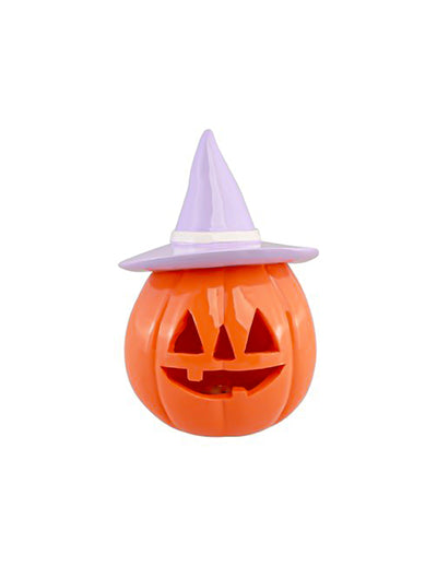 Декоративна тиква Summerween от оранжева смола с лилава шапка 12,5 x 12,3 x 17 cm