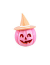 Декоративна тиква Summerween от розова смола с пастелно оранжева шапка 12,5 x 12,3 x 17 cm