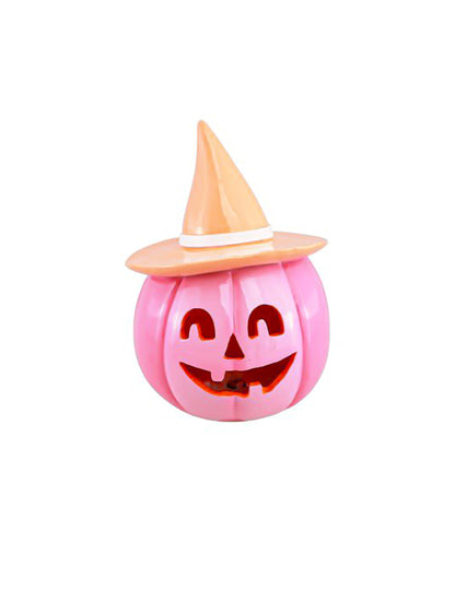 Декоративна тиква Summerween от розова смола с пастелно оранжева шапка 12,5 x 12,3 x 17 cm