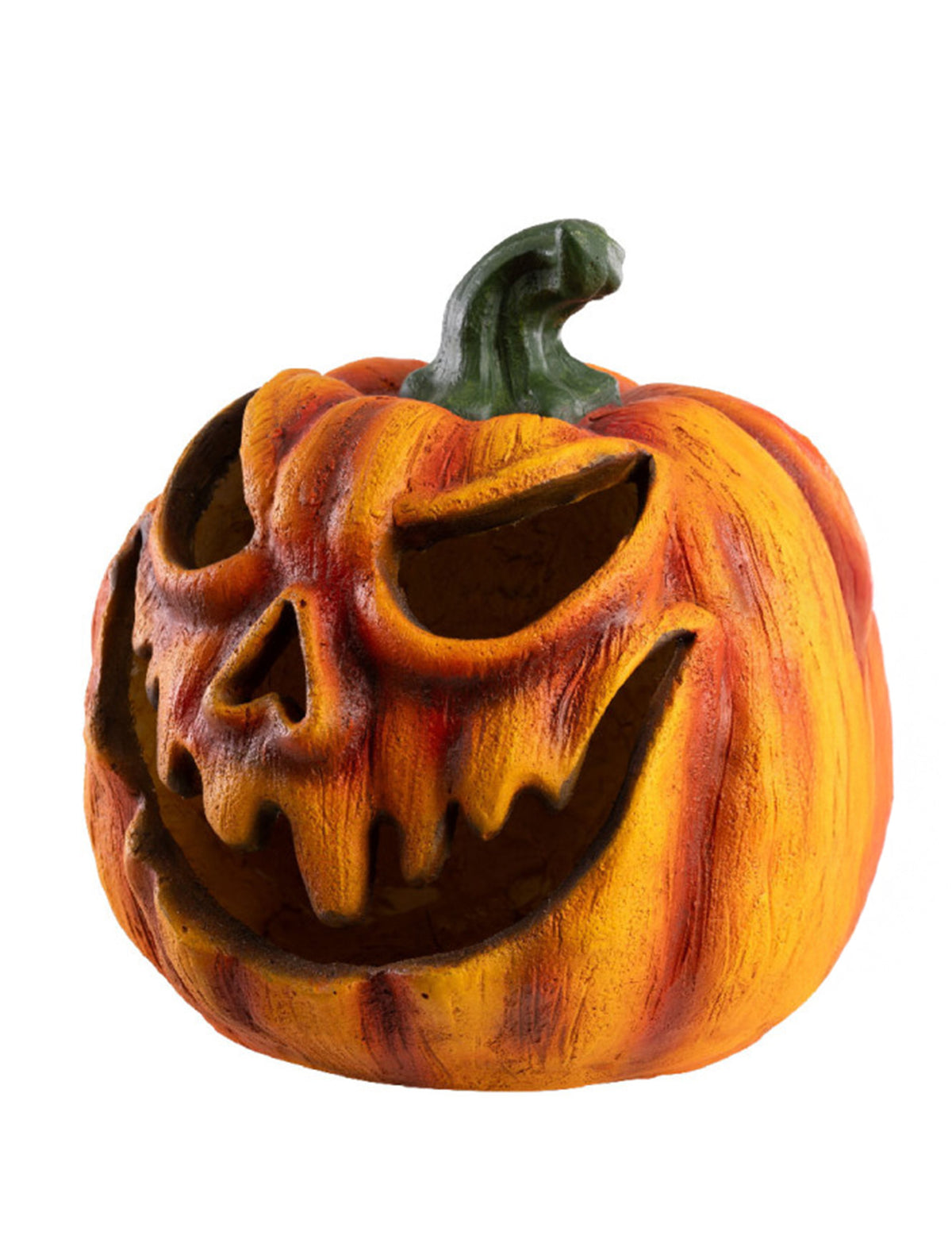 Citrouille lumineuse effrayante pour Halloween orange et jaune