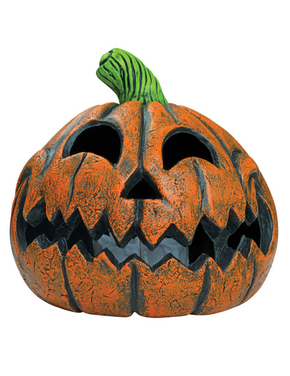 Citrouille d'Halloween pour décoration orange en résine au visage effrayant
