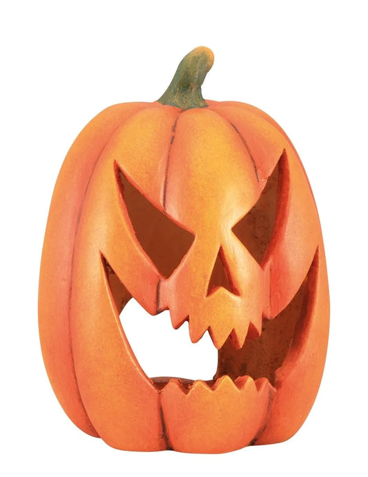 Citrouille terrifiante pour décoration d'Halloween orange avec visage sculpté