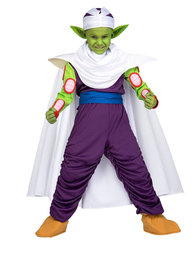 Coffret déguisement Piccolo Dragon Ball™ pour enfant avec maquillage vert et cape blanche