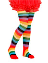 Collants multicolores pour enfant à rayures arc-en-ciel