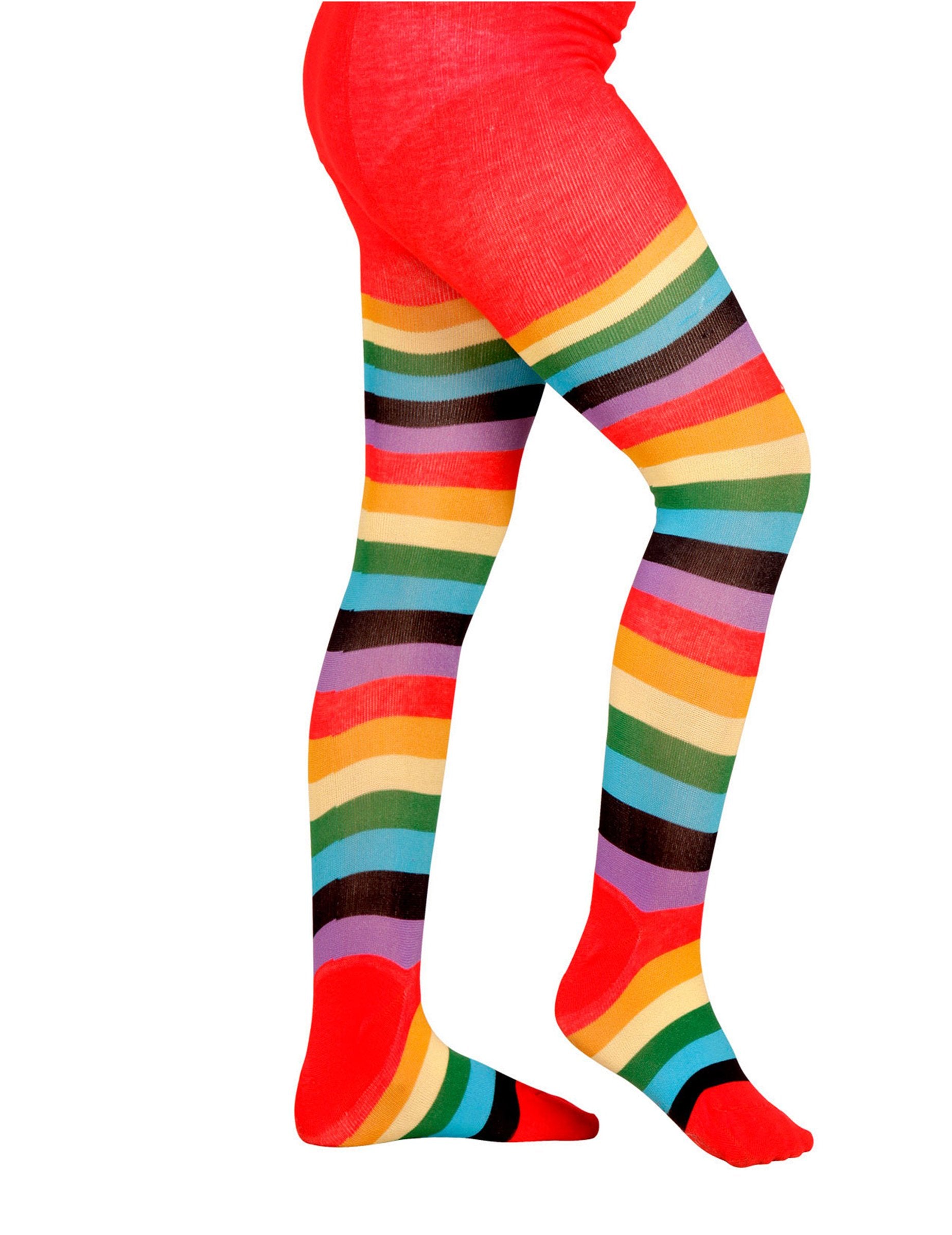 Vue de dos des collants multicolores pour enfant