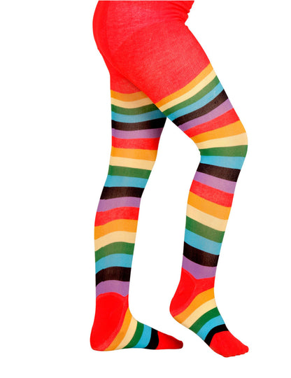 Vue de dos des collants multicolores pour enfant