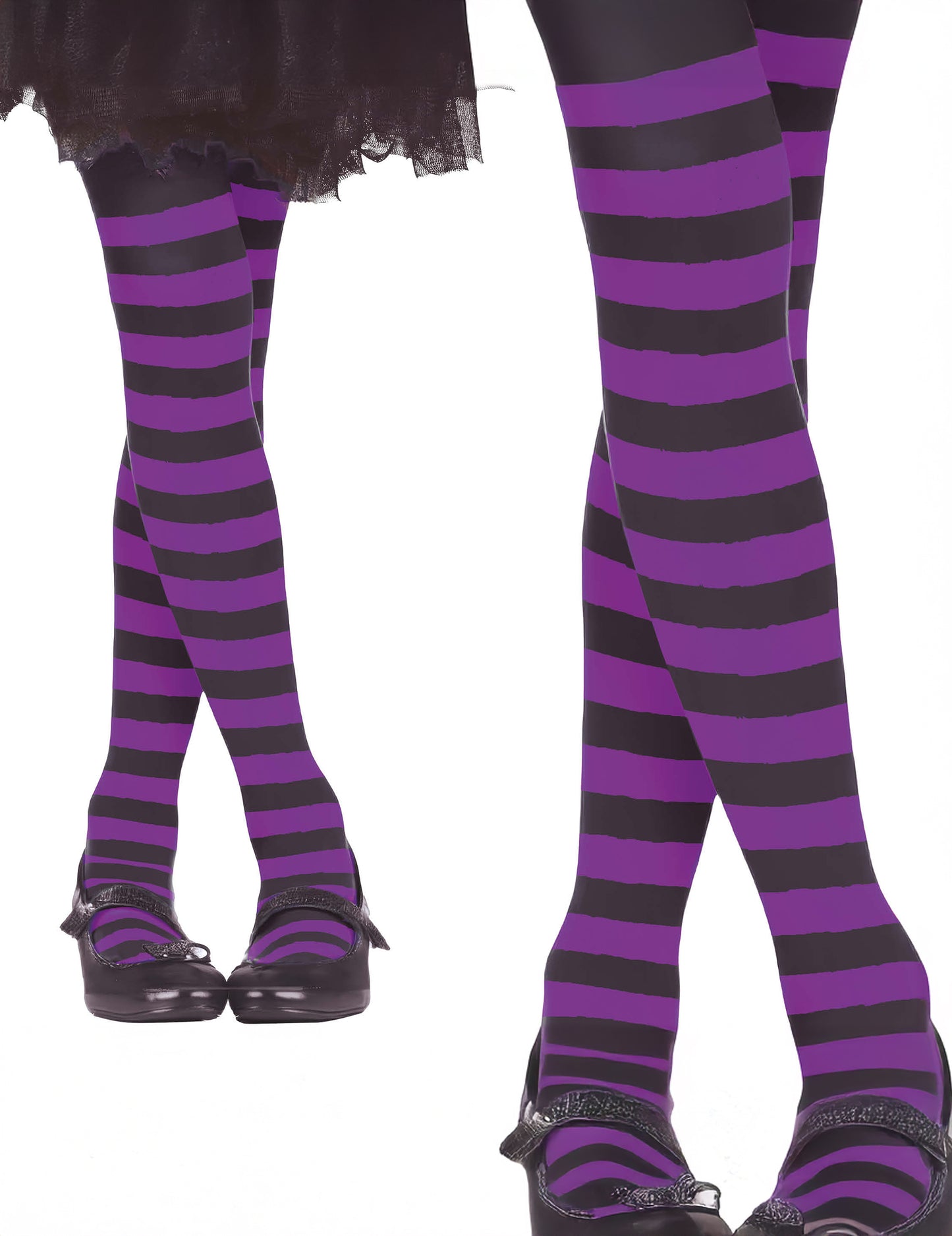 Детски черно-лилави чорапогащи