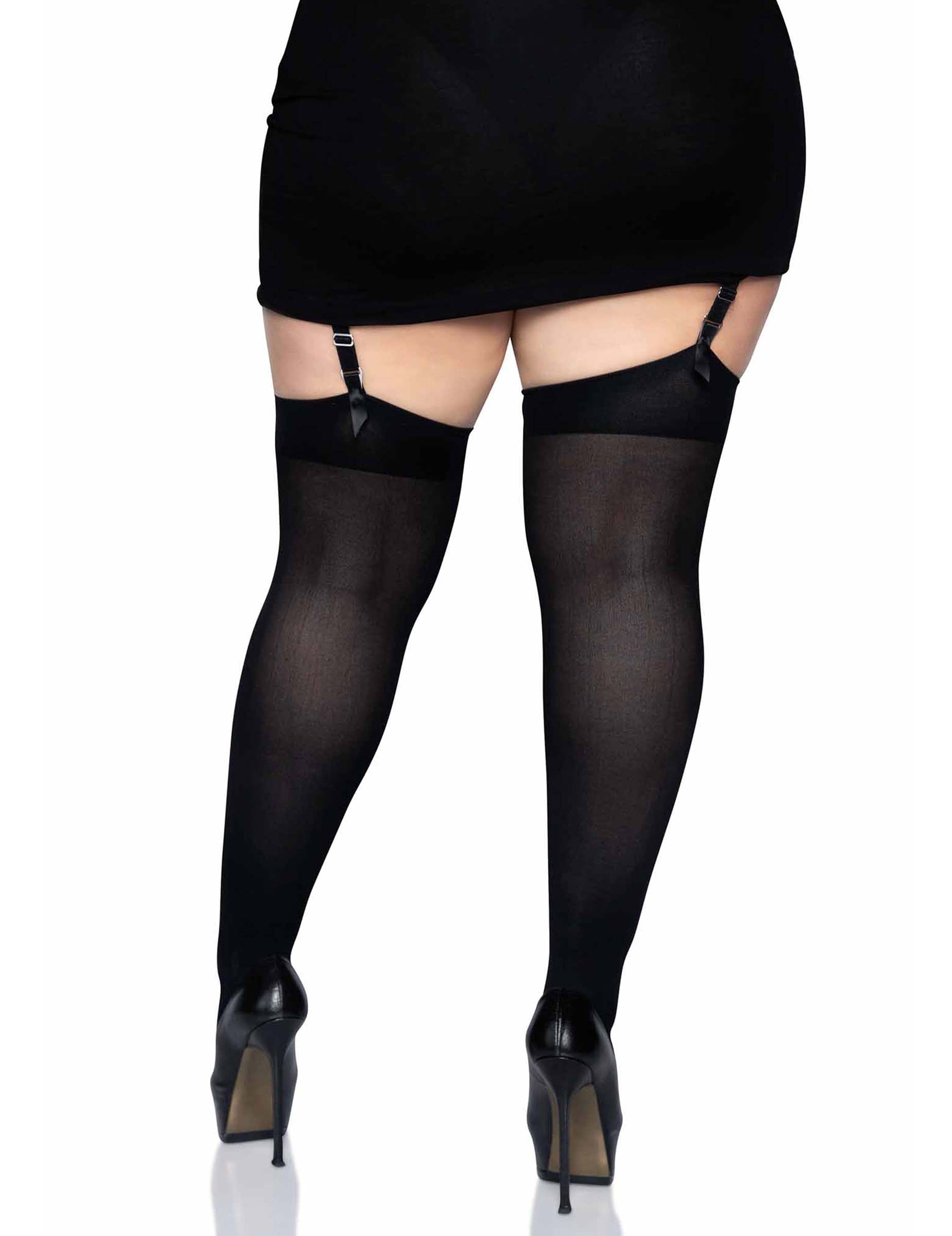 Vue de dos des collants opaques pour femme noirs