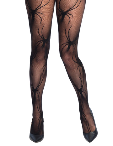 Collants résille araignée pour femme noirs