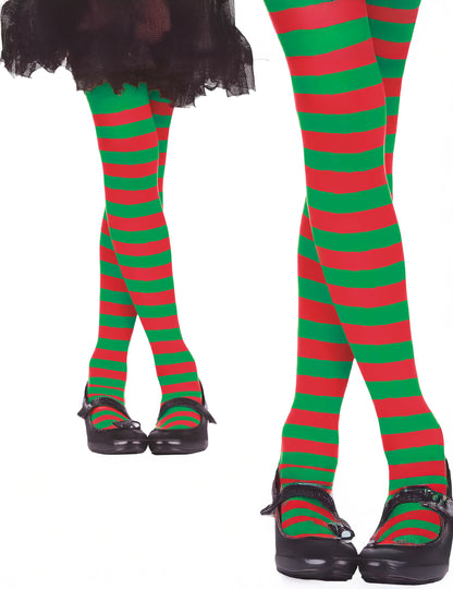 Детски червено-зелени чорапогащи