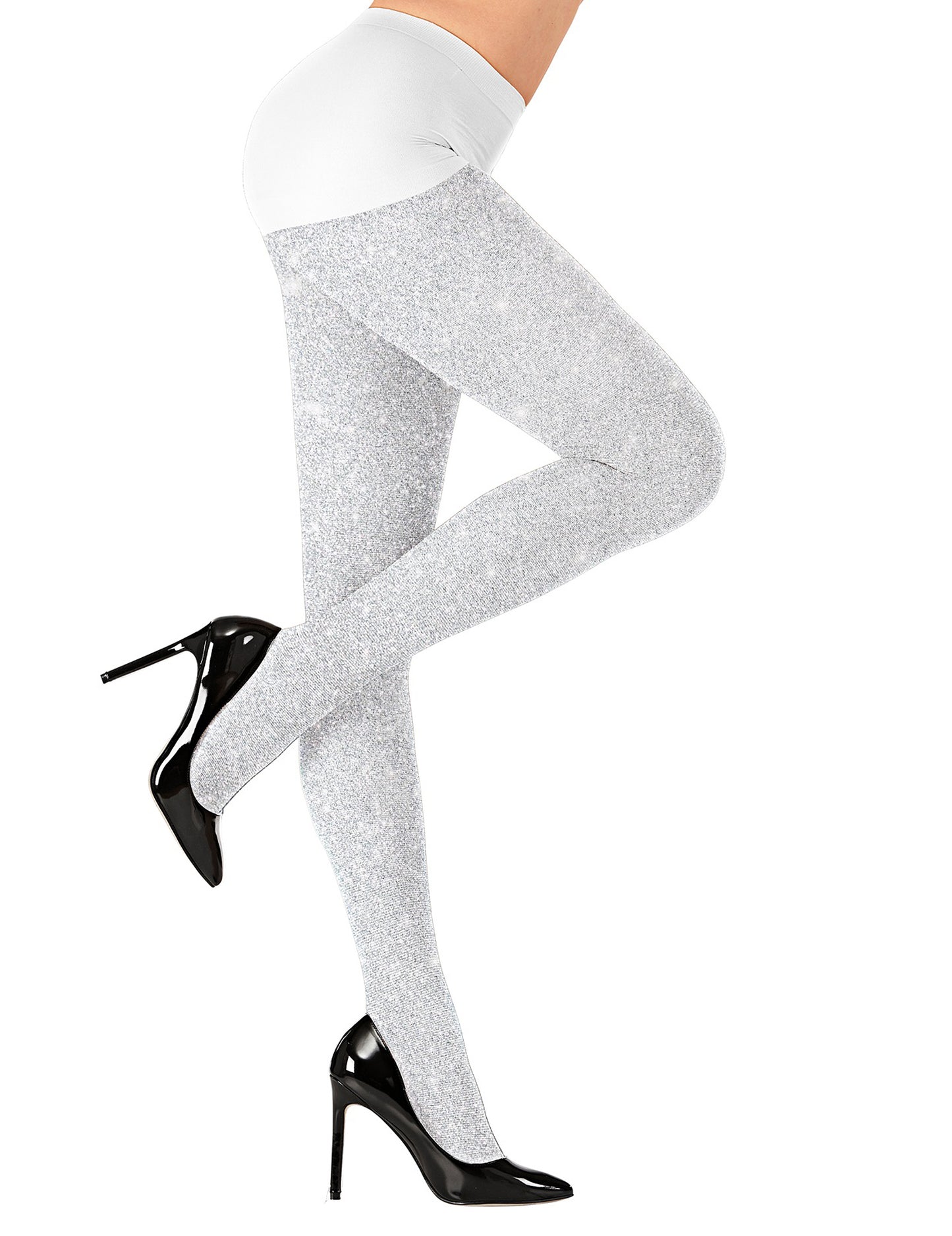 Бели брокатени чорапогащи за възрастни