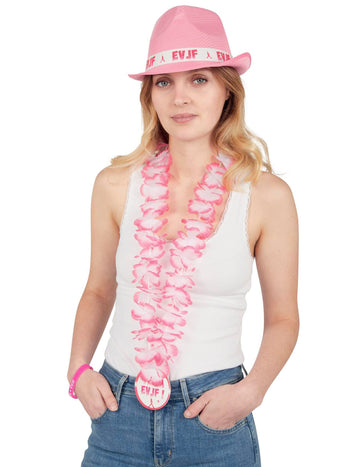 Булчинско парти колие с розови цветя за жена с медальон