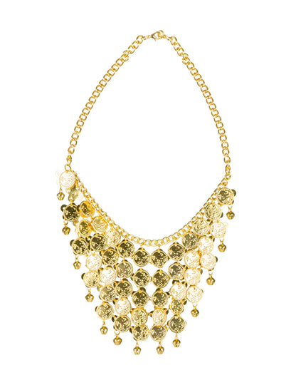 Collier danseuse orientale pour femme doré avec pièces de monnaie