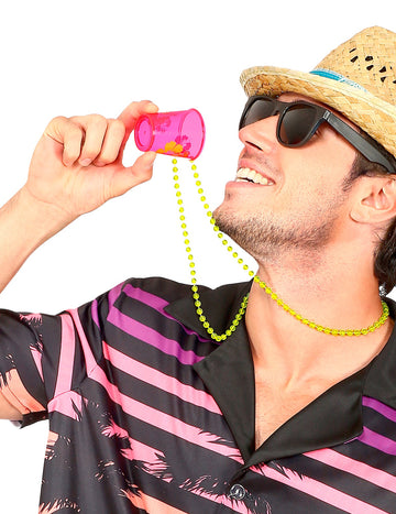 Перлена колие с розово изстреляно стъкло