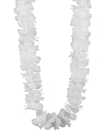 Collier hawaï pour adulte blanc