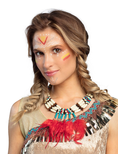 Индийско колие с червена женска пернат