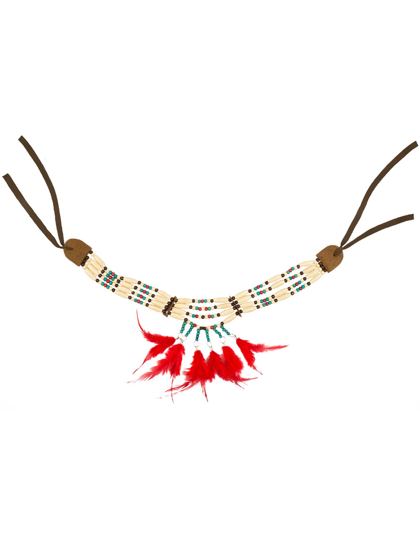 Индийско колие с червена женска пернат