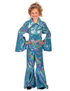 Combinaison disco à paillettes turquoise fille