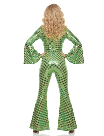 Combinaison femme disco vert haut de gamme